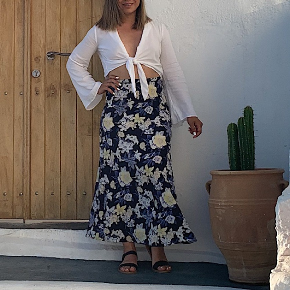 Vintage Floral Maxi Skirt